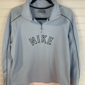 Nike Sky Blue Quarter-Zip Pullover Vintage Fleece GUC XL Juniors